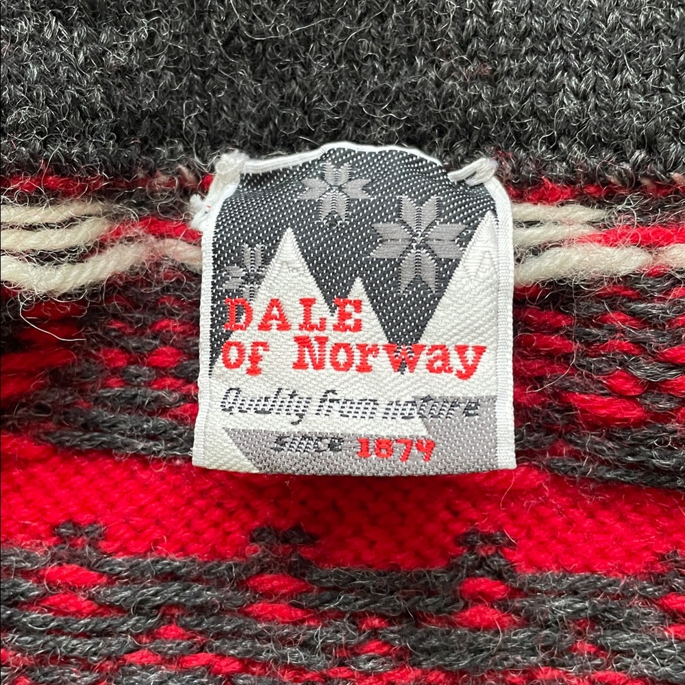 Dale of Norway Red, Black & White Nordic Cowl Sweater - Picture 5 of 15
